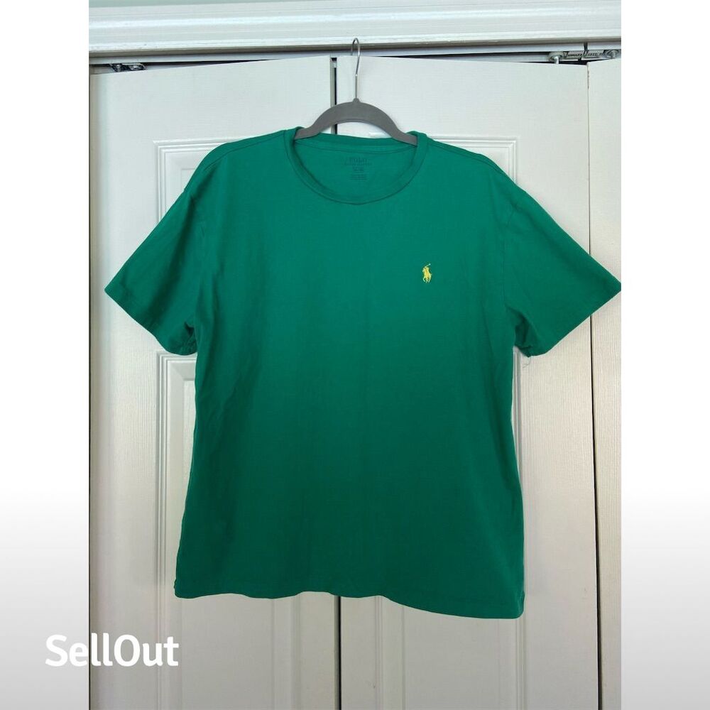 Polo Ralph Lauren Men's Green Crewneck T-Shirt Size M Short Sleeve